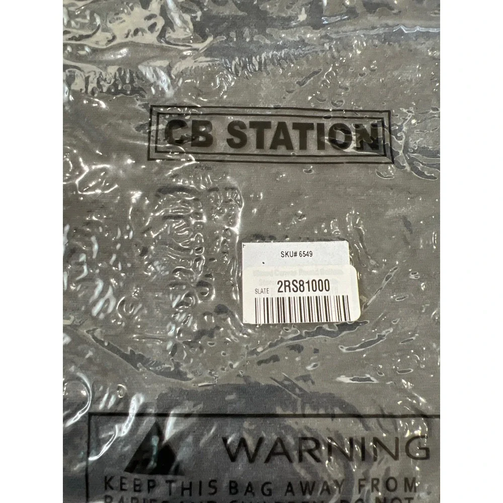 NWT CB Station Waxed‎ Canvas Fabric Bin Slate Round Bottom